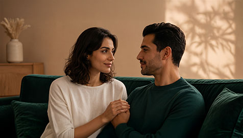 Engaged couple discussing responsibilities and expectations before marriage
